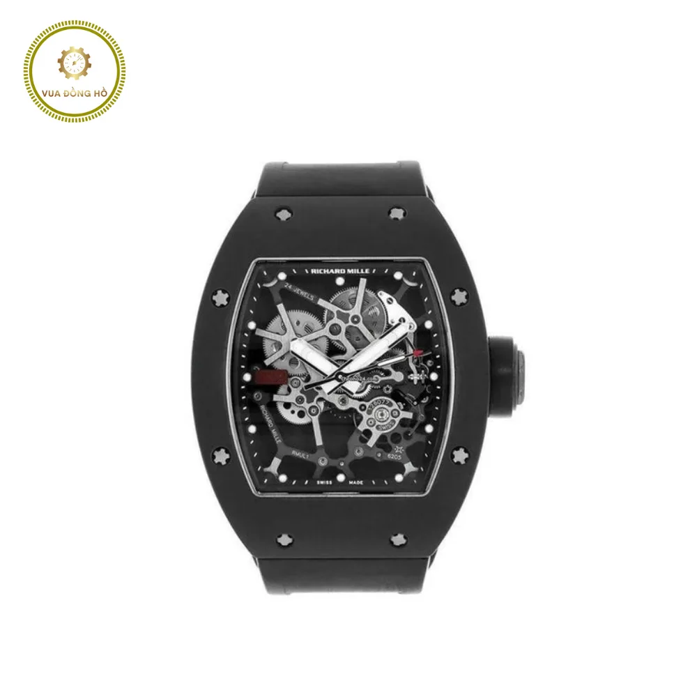 Richard Mille RM035 Black Toro in Black Ceramic and Rose Gold on Black Rubber Strap with Skeleton Dial
