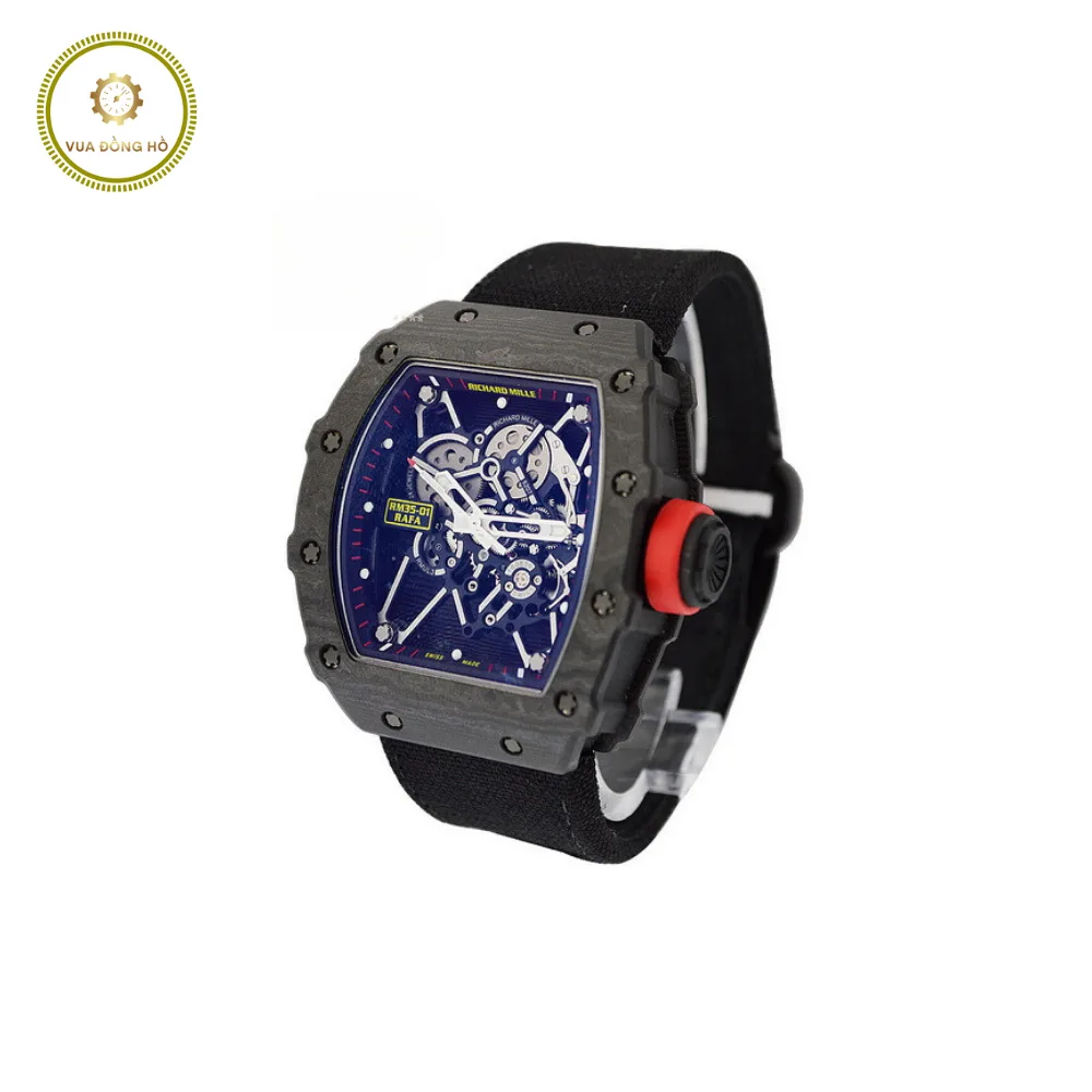 Richard Mille RM035 Rafael Nadal Signature in TPT with Titanium on Black Velcro Strap with Skeleton Dial