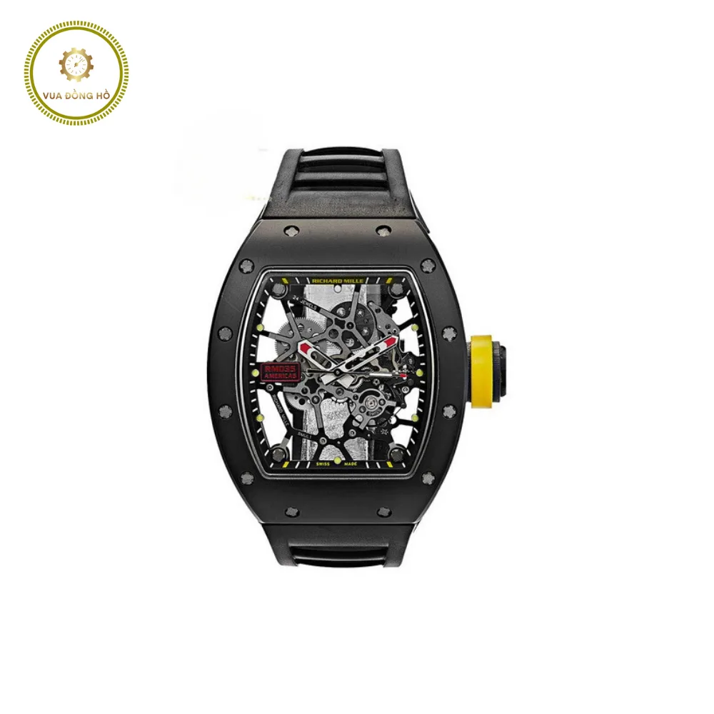 Richard Mille RM035 Rafael Nadal in Black PVD Steel on Black Rubber Strap with Skeleton Dial