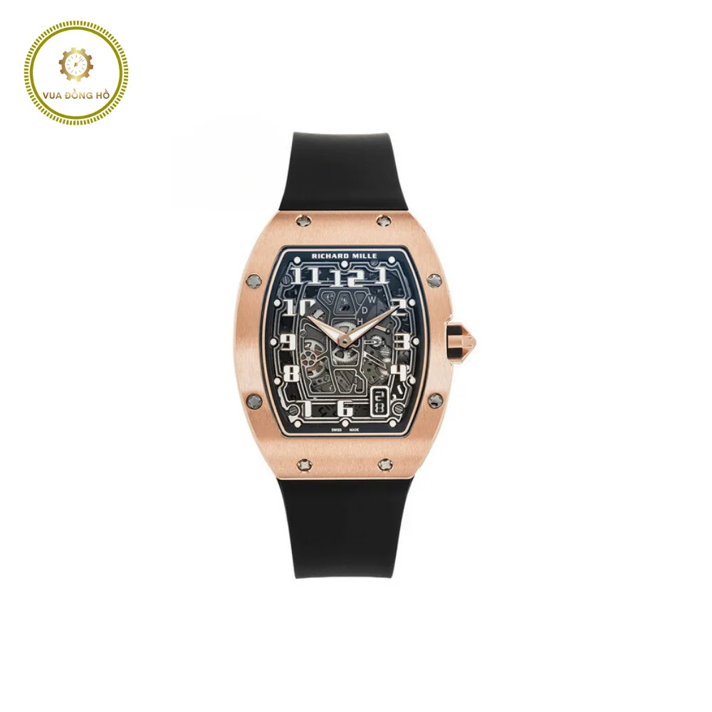 Richard Mille Rm 67-01 Extra Flat Automatic in Rose Gold on Black Rubber Strap with Skeleton Arabic Dial