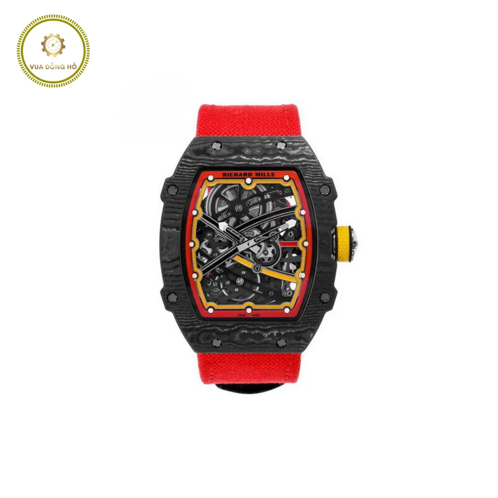 Richard Mille Rm 67-02 Alexander Zverev Edition in Carbon on Bright Red Textile Strap with Transparent Dial